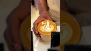 Basic latte art make a Swan