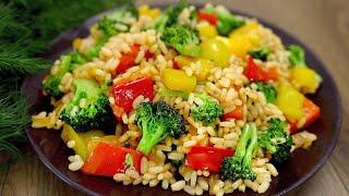 A simple recipe for rice with broccoli and peppers. A simple and delicious dinner