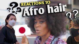 Japanese public reactions to afro hair  hidden camera