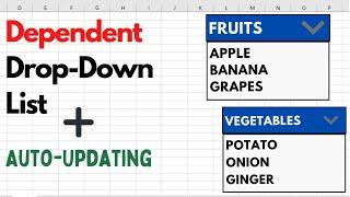 Mastering Data Validation Dependent & Auto-Updating Drop Down Lists in Excel