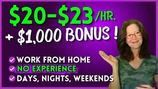 No Experience Needed & An Extra $1000   Remote Work From Home Job With Day Night Weekend Shifts