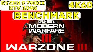 WARZONE 3 R9 7900X RTX 3090  4K ULTRA 60FPS BENCHMARK