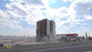 Toronto Demolition of Holiday Inn hotel for Yorkdale tower complex 4-25-2021