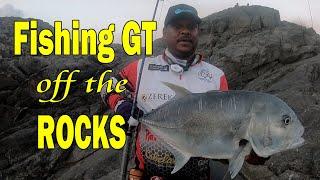 Fishing GT Off the Rocks  Fishing in Oman