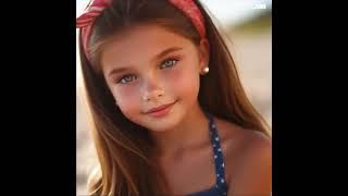 Cute shy tween little girl. Gorgeous eyes. #aivideo animated with #lumaai