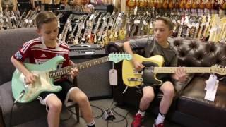 13-Year-Old Twins Zane and Noah Stanley playing a Fender Stratocaster & Telecaster