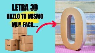 How to Make 3D Letter or NumberCardboard. DIY