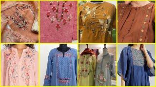 How to design eid dresses with hand embroidery  50+ best hand embroidered kurti designs