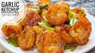 Garlic Ketchup Shrimp  Juicy And Crispy Shrimp Recipe  Easy Chinese Prawn Stir Fry Recipe