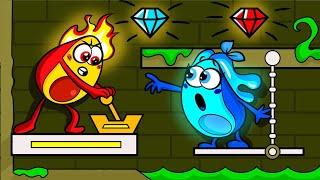TEMPLE RUN FIREBOY And WATERGIRL  Funny and Hillarious SUPERHERO Situations by Avocado Couple