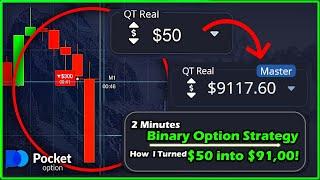 $50 to $9117 using My Latest Pocket Option Beginner Strategy - Binary Option Trading