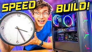 Building A Gaming PC As FAST As Humanly Possible  PC Build RX 6600 Ryzen 5600X 500FX Case  AD