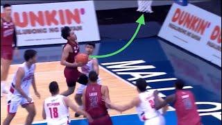 Ricci Rivero Euro-steps his way past three defenders