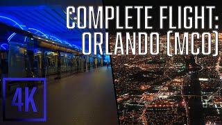 COMPLETE Night Airport & Flight Ambience  Orlando International MCO  Takeoff & Landing  4K