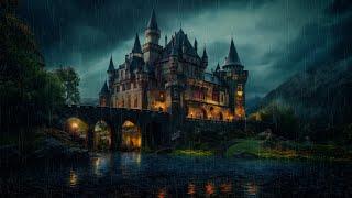 Heavy Rain in Old Castle with Thunder for Deep Sleep and Relaxation