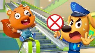 Escalator Monster  Police Cartoon  + More Sheriff Labrador Cartoons  Cartoon for Kids  BabyBus