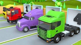 Showing Tractor Trucks and Trailers  Oil Tanker Сar carrier Dump Trucks for Kids
