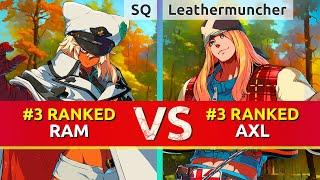 GGST ▰ SQ #3 Ranked Ramlethal vs Leathermuncher #3 Ranked Axl. High Level Gameplay