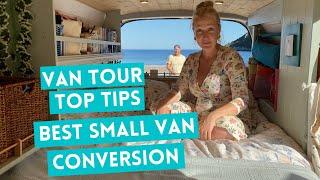 VAN TOUR self build  BEAUTIFUL BESPOKE SMALL VAN BUILD - TIPS from life on the road.