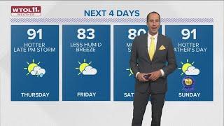 Hot more humid weather returns Thursday storm chances late  WTOL 11 Weather