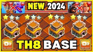  TOP 30  BEST TH8 WAR BASE WITH LINK 2024  TH8 FARMING BASE LINK 2024  TH8 BASE CLASH OF CLANS