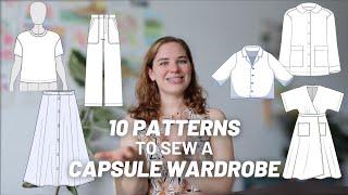 10 patterns to sew your own capsule wardrobe - half of those are free patterns