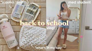 BACK TO SCHOOL VLOG️ school supplies shopping whats in my emergency kit & backpack *med student*