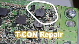 Samsung LED TV has no image.  T-CON repair.