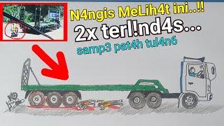 Mobil Truk Tronton Gak Sengaj4 Mundur Akhirnya Pem0tor Terlind4s - Cara Menggambar Truk Oleng