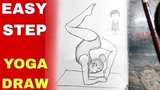 Yoga girl drawing  International Yoga Day Drawing