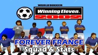 PS1 Winning Eleven 2002 Classic France Squads & Stats