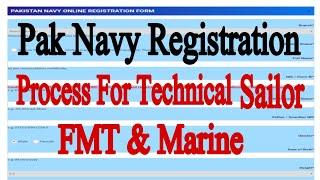 How to Fill Online Registration Form For Sailor Technical FMT & Marine Jobs  Pak Navy Online Apply