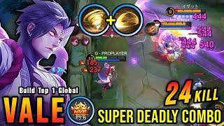 24 Kills Super Deadly Combo Vale The Killing Machine - Build Top 1 Global Vale  MLBB