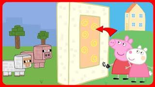 Peppa Built a Portal to Minecraft. Peppa Pig vs Minecraft Animation. Cartoon parody.