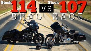 STOCK HARLEY 114 STREET GLIDE VS STOCK 107 ROAD GLIDE PLUS A FAT TIRE GIVEAWAY??