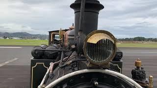 Steam Train crosses Gisborne Airport Runway Railway Crossing