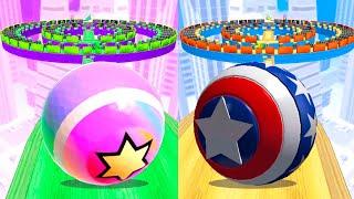 Going Balls vs Sky Rolling Balls 3D - Who is Better American Ball or Rainbow Ball? Race-706