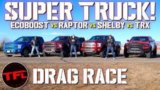 Its So ON Ram TRX vs. Shelby F-150 Super Snake vs. Raptor Drag Race Surprise