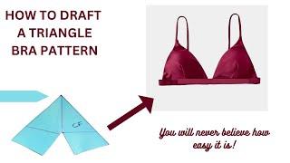 DRAFTING A TRIANGLE BRA LIKE NO ONE EVER THOUGHT YOU EASY AND PRECISE FIT. #pattern  #trianglebra