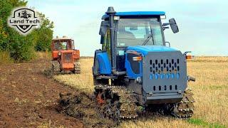 Старый ДТ-75 и новый Агромаш 90ТГ -  вспашка поля на двух гусеничных тракторах
