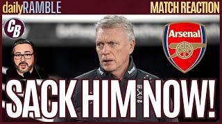 SACK HIM NOW  EMBARRASSED BY ARSENAL?  NO WE WERE EMBARRASSED BY MOYES  GET HIM OUT