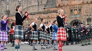 The Ceremony of Beating Retreat at Edinburgh Castle 2024 - CCF  Highland Dancers and Pipes & Drums