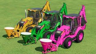 Lime Spreading With JCB Backhoe Loaders In Fs22  Transport truck  Farming simulator 22 