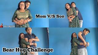 Mom VS Son Bear Hug challenge Requested Video️MOM VS SON  Funny Challenge