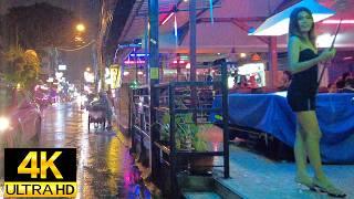 Pattaya 4K Walk. Heavy rain in Soi BuaKhao Area. Soi Honey Soi LK METRO. May 2024.