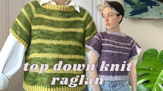 simple KNIT top down raglan top tutorial  the anything raglan  Made in the Moment