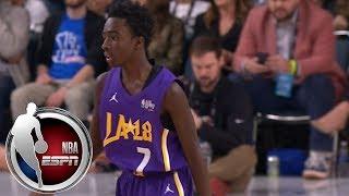 Stranger Things Caleb McLaughlin gets bucket after wacky sequence in Celebrity Game  ESPN