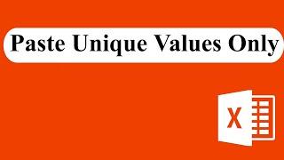 How to copy data and paste unique values only in excel