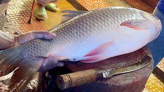 Amazing Cutting Skills  Giant Rohu Fish Cutting Skills By Expert Fish Cutter