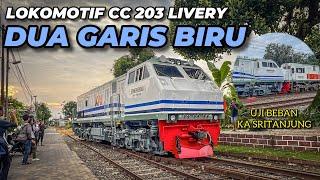 SETELAH 10 TAHUN LIVERY DUA GARIS BIRU COMEBACK DI PULAU JAWA  Uji Beban CC 203 40 KA Sritanjung